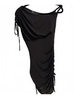 echo asymmetrical mesh wrap dress Echo Asymmetrical Mesh Wrap Dress